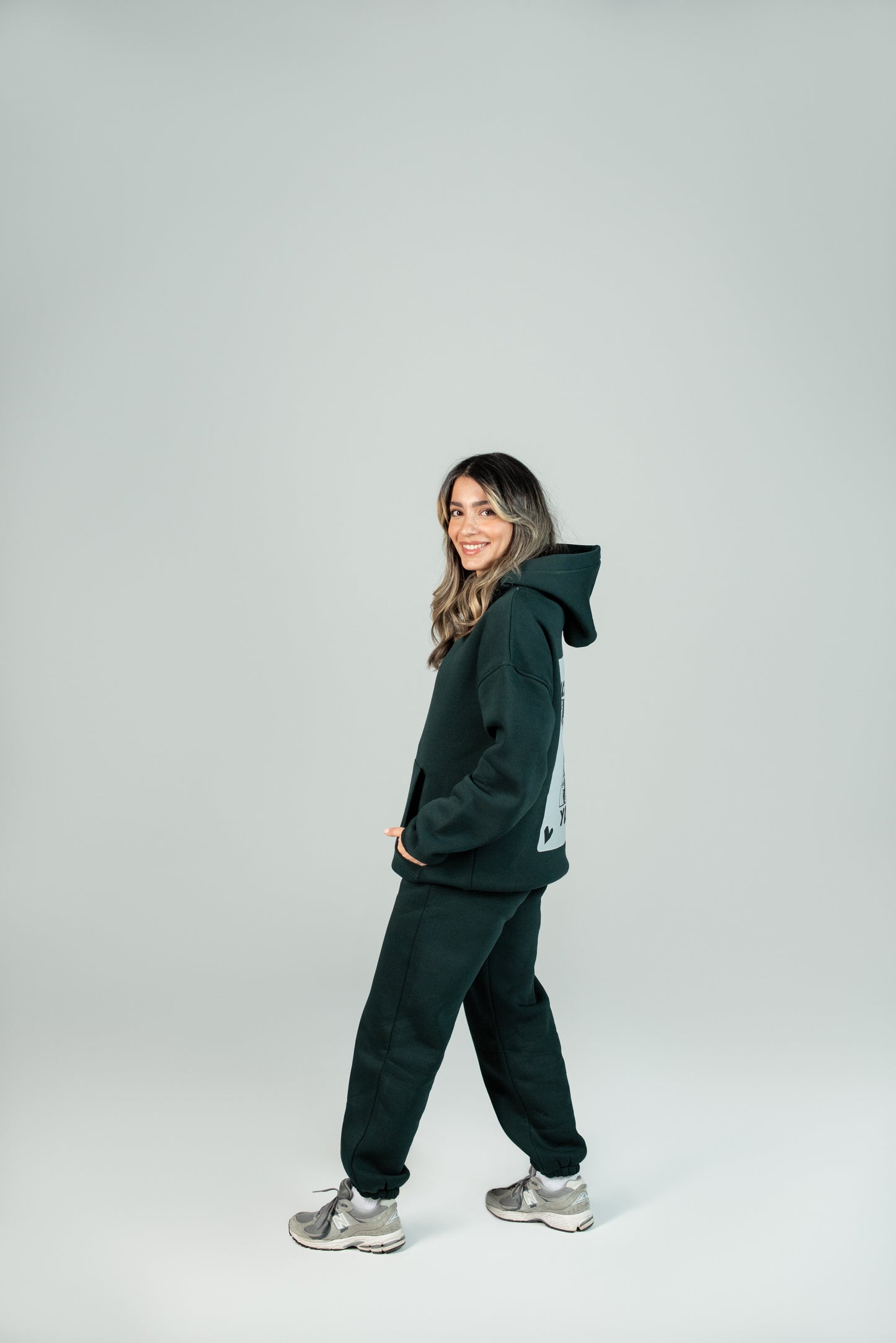 Forest Green Hoodie "LUCKY YOU"
