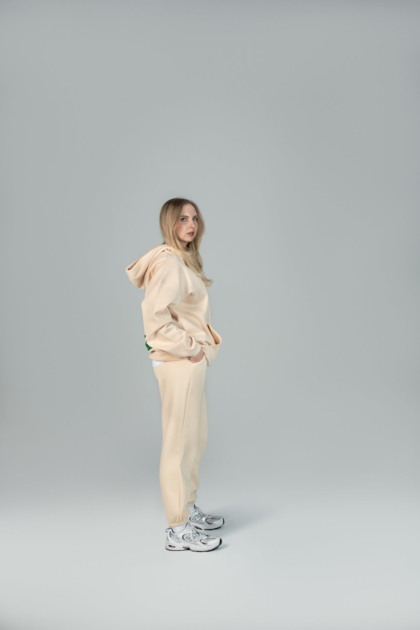 Beige Hoodie "It Is All About Process"