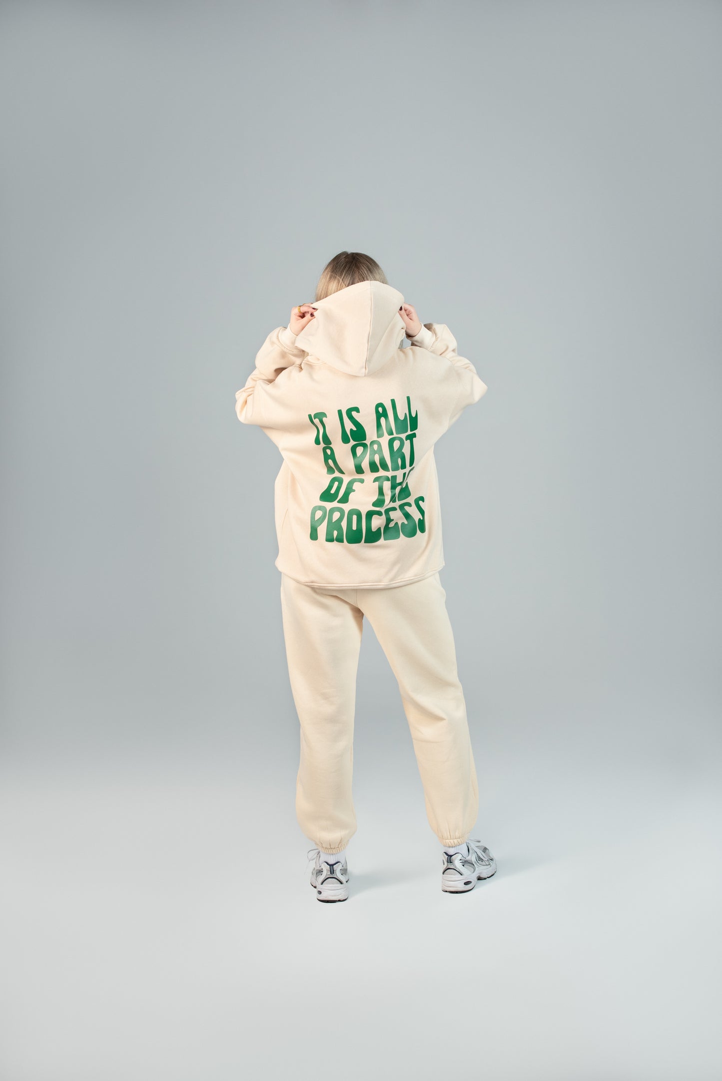 Beige Hoodie "It Is All About Process"