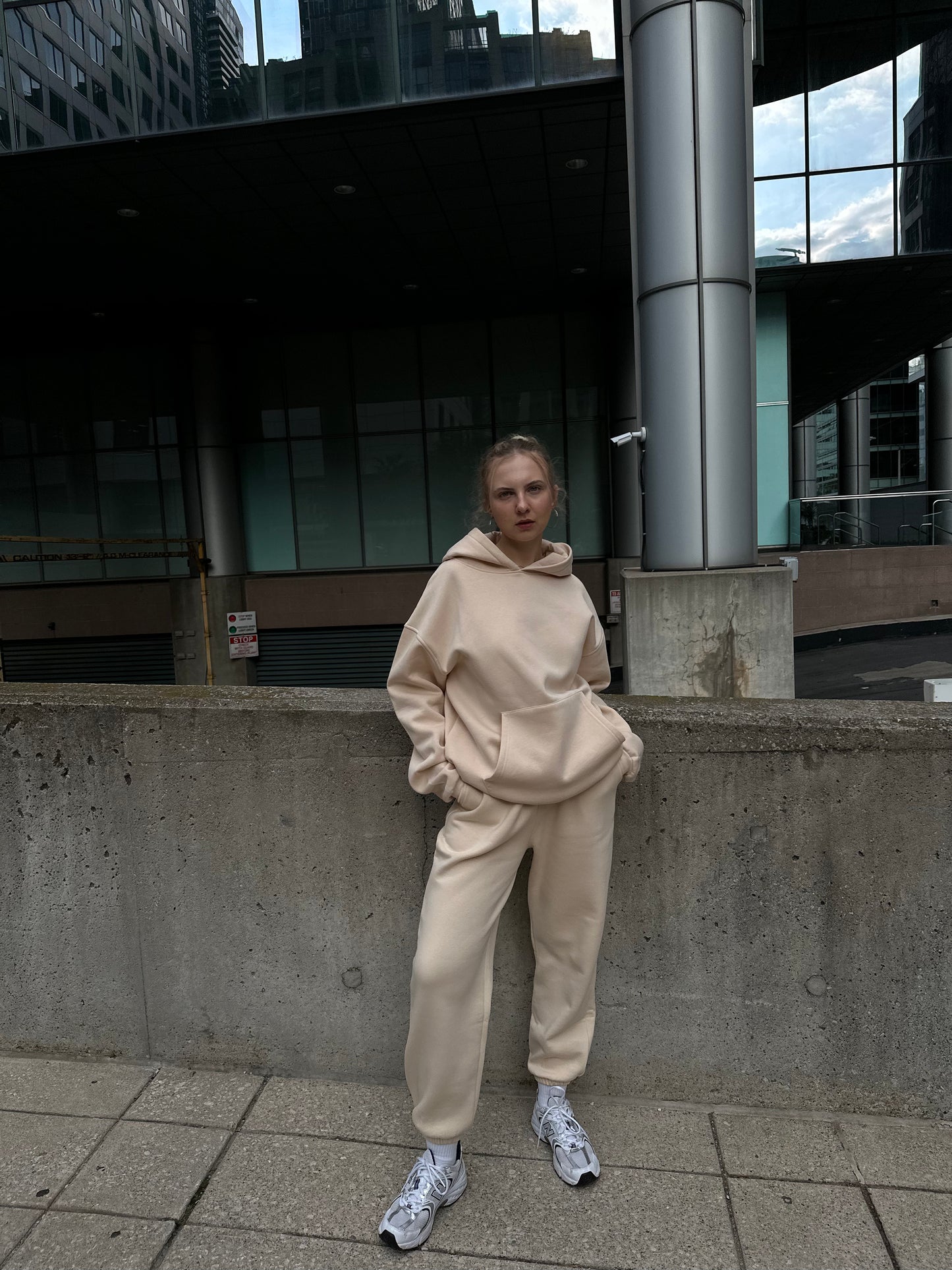 Beige Oversized Sweatpants