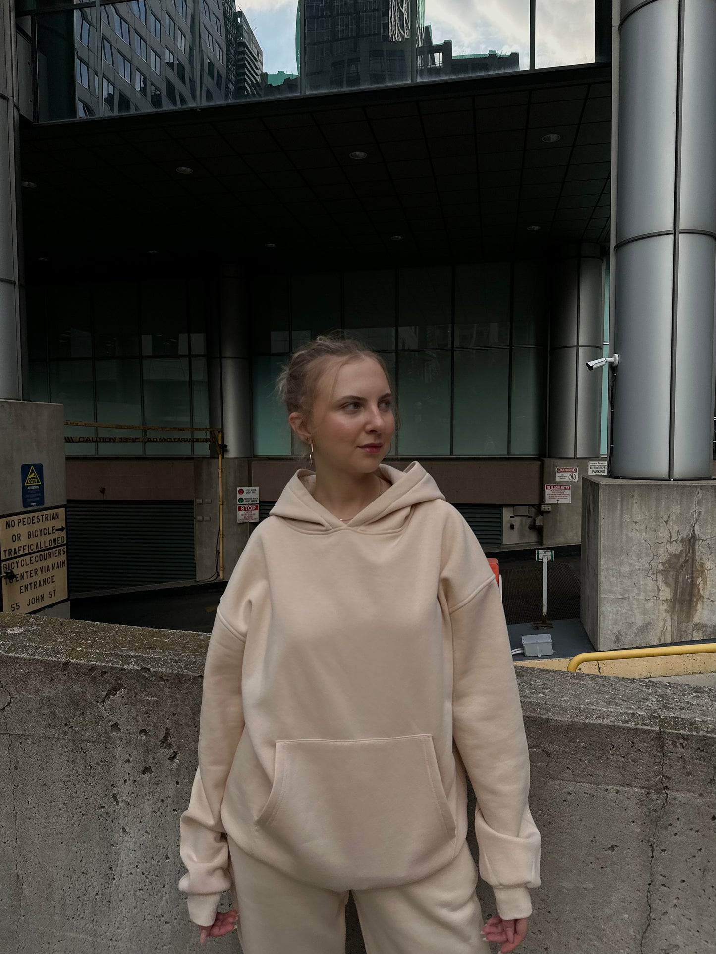Beige Oversized Hoodie