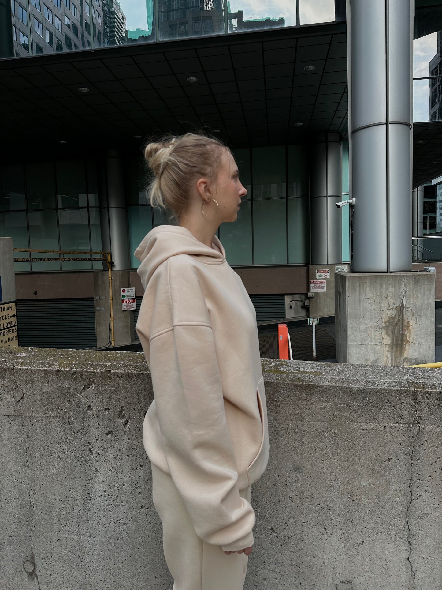 Beige Oversized Hoodie