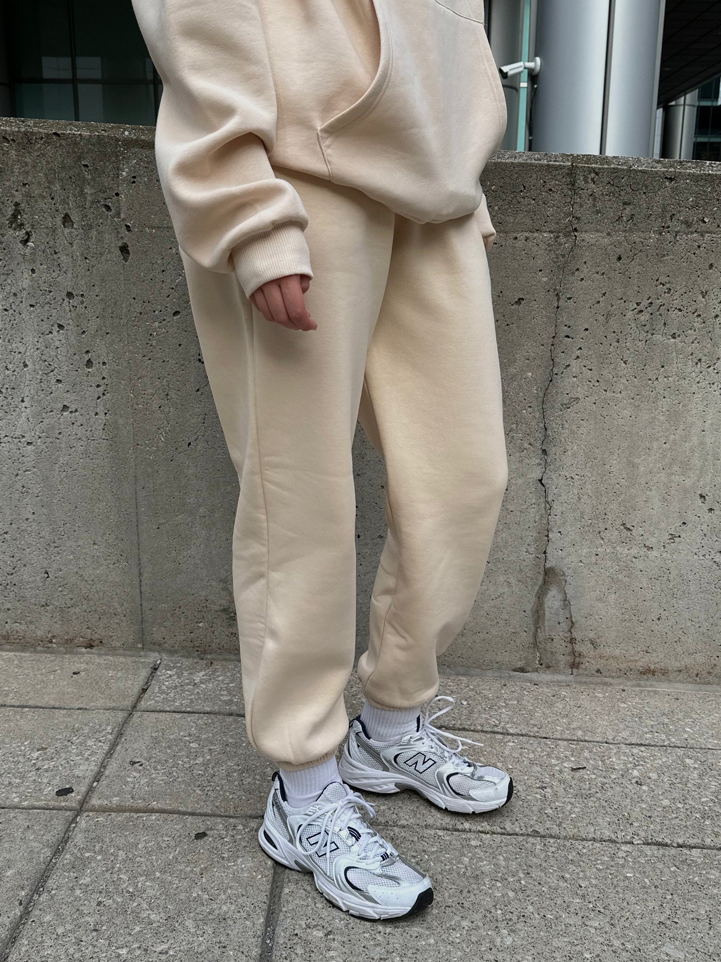 Beige Oversized Sweatpants