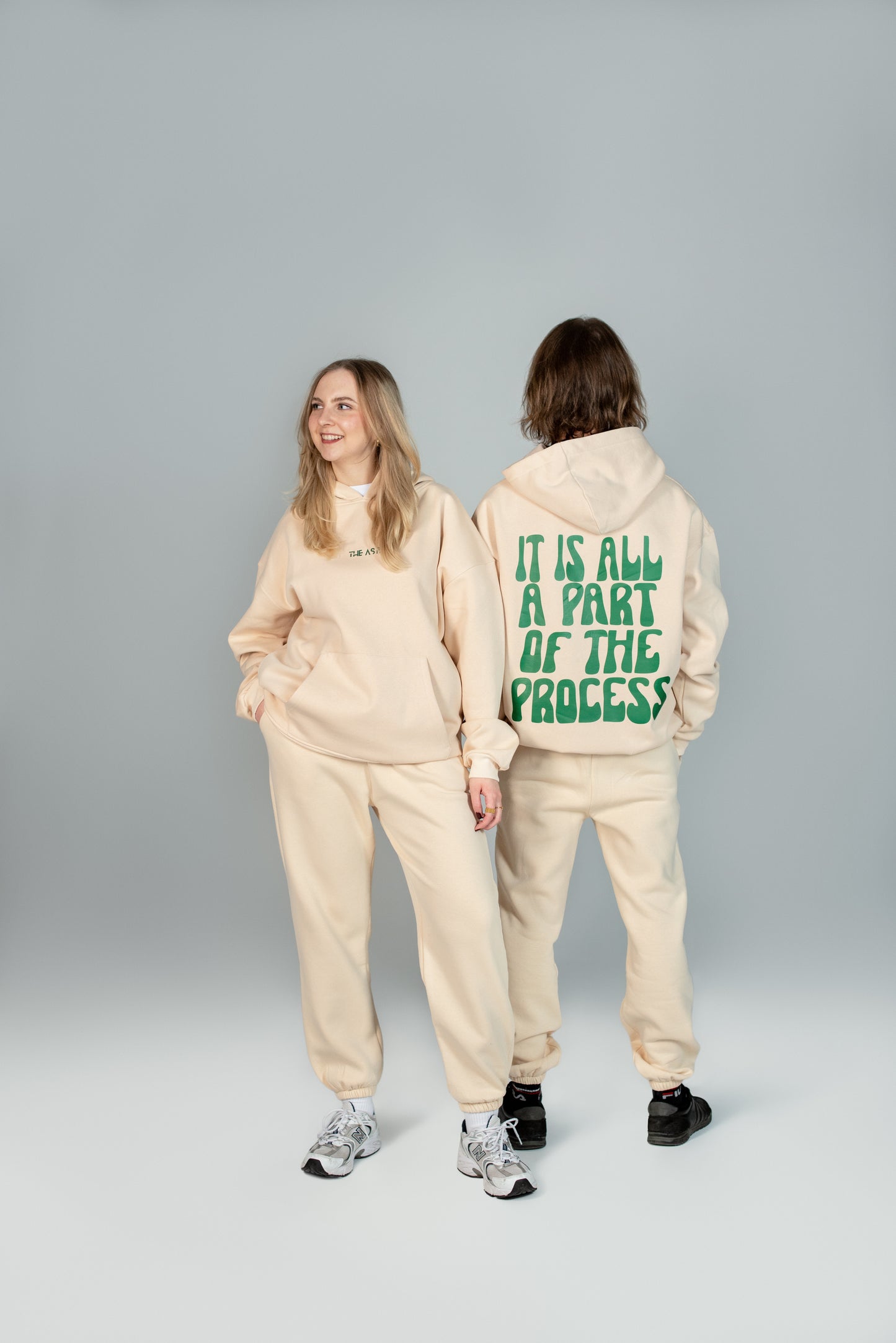 Beige Hoodie "It Is All About Process"